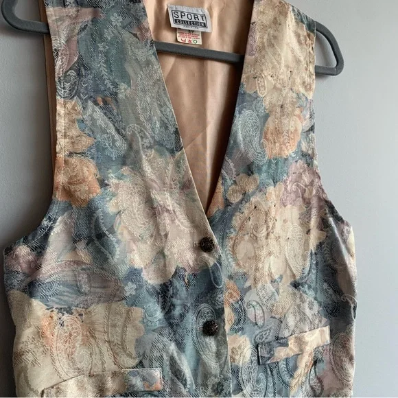 Vintage Floral Vest Size Small - Picture 2 of 5